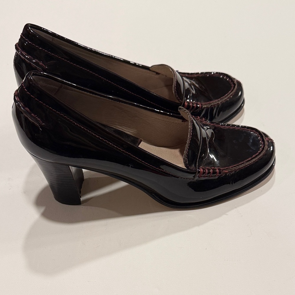 Michael Kors Women's Burgundy Patent Loafers - Picture 2 of 6